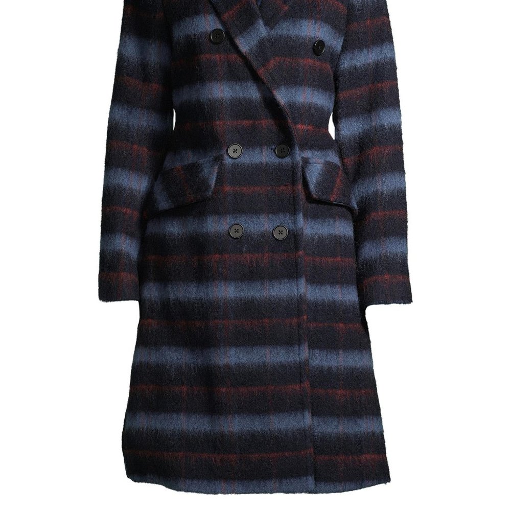 New BCBGeneration Wool Plaid Long Coat. - Picture 6 of 15
